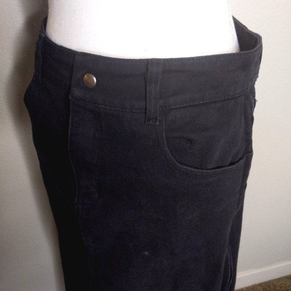 Lip Service Vintage Black Heavy Denim Skirt Full Length Side Zippers Gothic L - Picture 5 of 7